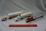 (3) Ertl Diecast Metal 1/64th Scale Truck and Trailer Combos (Pioneer, Call