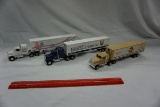 (3) ErtlDiecast Metal 1/64th Scale Truck and Trailer Combos (Ainsworth Seed