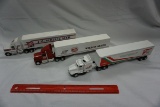 (3) Ertl Diecast Metal 1/64th Scale Truck and Trailer Combos (J.M. Schultz