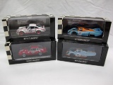 (4) MiniChamps 1:43 Scale Models in Boxes, Porsche, Made in China.