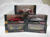 (5) DetailCars 1:43 Scale Models in Boxes, Ferrari Coup, Made in China.