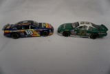 (2) 1/43 Scale Die Cast Metal Race Cars - Menards & Schrader