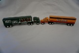 (2) Die Cast Metal 1/97 Scale Matchbox Truck & Trailer Combos: Moosehead La