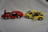 (2) Die Cast Metal 1/24 Scale Cars: Burago Volkswagen Beetle (Made in Italy