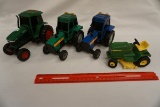 Tonka Tractor & (2) Ertl Tractors & Ertl John Deere Lawn Mower (No Boxes).