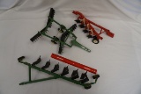 Ertl John Deere Disc, International 5-Bottom Plow & John Deere Plow.