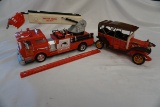 Wooden Fire Truck & Morton Grove Fire Truck.