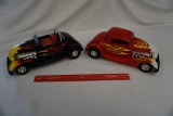 (2) Mattel Plastic Hot Rods (RC Cars).