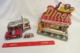 Diner Figurine, Diner Keychain & Diner Solar Bird Feeder.