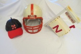 Nebraska Helmet, Nebraska Mini Mail Box & Nebraska Birdfeeder.