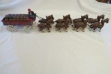 Cast Iron Horse & Wagon Set.