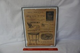 Antique News Paper Article Framed-has date of 1893.