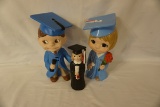 (2) Ceramic Figurines (Graduates).