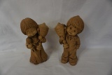 (2) Clay Material Figurines.