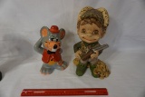 (2) Ceramic Figurines (Chucky Cheese & Hunter).