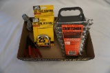 (2) New Tool Shop 25' Tape Measures, Craftsman 9-Piece Standard Combination