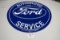 Ford Authorized Service Round Single Sided Metal Reproduction Sign, 23 1/2