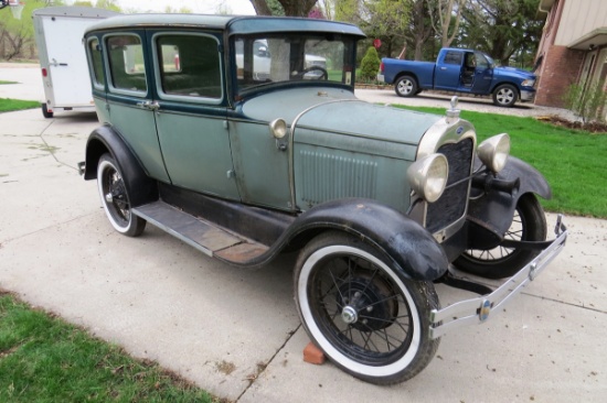 1929 Ford Model A 4-Door Sedan, VIN# A1936788, 4-Cylinder Flathead Gas Engine, 4-Speed Manual Transm