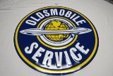 Oldsmobile Service Round Single-Sided Metal Reproduction Sign, 23 1/2