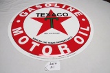 Texaco Gasoline - Motor Oil Round Single Sided Reproduction Sign, 23 1/2