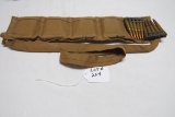 5-Pouch U.S. Military-issued Ammo Belt with (10) 5-Round Clips with (50) Total Rounds of 7mm Rifle