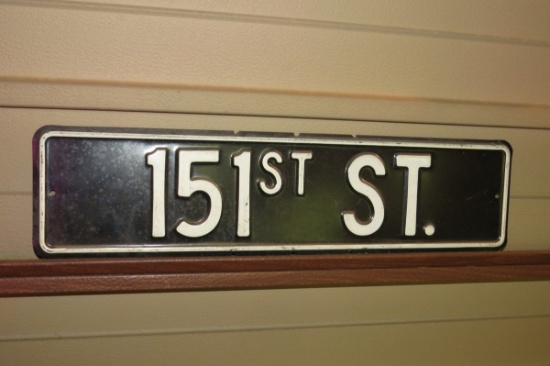 151st Street Metal Sign, 24" Wide x 6" Tall.