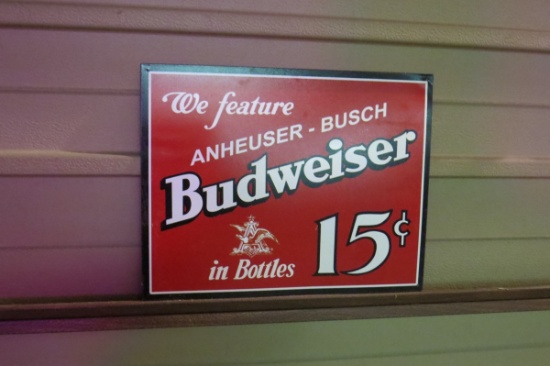 Reproduction Budweiser Metal Sign.