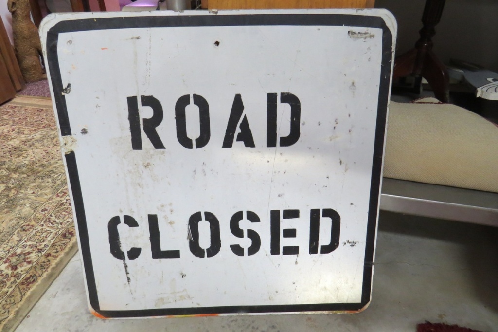 Road Closed Metal Sign, 24".