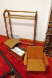 Solid Wood Quilt Rack, Doll Bed & Time Out Chair, Solid Wood Side Table.