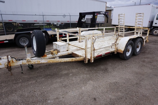 1980 Homemade 14' Tandem Axle Heavy Duty Flatbed Trailer, VIN# 183419918341904NE, Heavy Duty Rear Ra