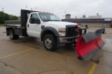 2008 Ford Model F-450 XL 1-Ton Dually Diesel 4x4 Flatbed Pickup, VIN #1FDXF47R28EB81167, 6.4 Liter V