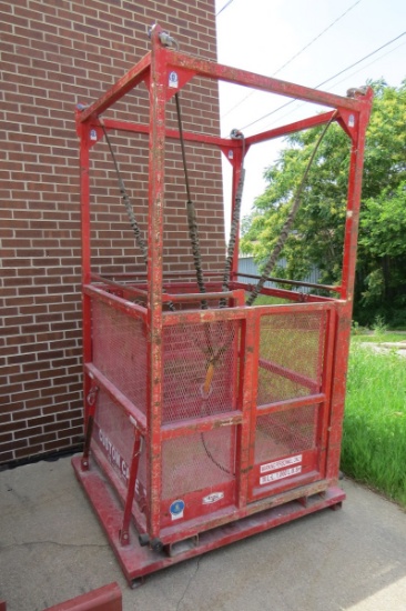 Lakeshore Industrial Custom Cage Crane & Forklift Personnel Cage, 1,000lb. Capacity.