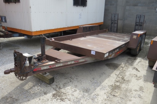 2000 Towmaster Model T10P Tandem Axle Flatbed Equipment Tag Trailer, VIN#4KNUT1626YL162126, 14’ Stee