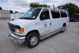 2004 Ford Model E-350 XLT 15-Passenger Cargo Van, VIN#IFBSS3IL64HA05065, 228,910 Miles, Front & Rear