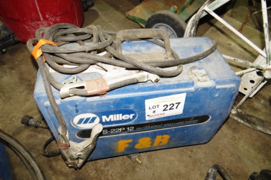 Miller Model S-22P12 24V Constant Speed Wire Feed Welder with Leads & Gun.