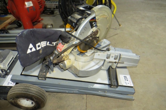 Delta Model 36-235 12" Compound Miter Saw on Cart that Turns into Stand.