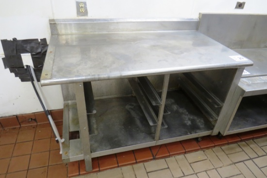 53" Commercial Stainless Steel Work Table with Lower Storage.