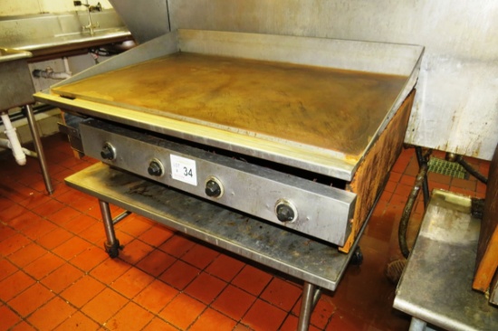 Commercial Stainless Steel Electric 48" Flat Top Grill with 4' Commercial S