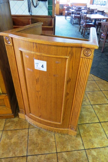 Oak Hostess Stand & (2) Oak Menu Holders.