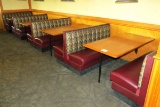 (6) 6-Person Oak Booths with Padded Seats & Backs.