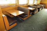 Row of 5 Oak Booths with Padded Backs & Seats.