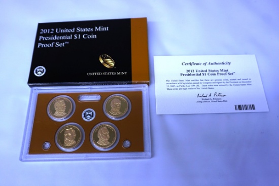 2012 US Mint Presidential $1 Coin Proof Set.