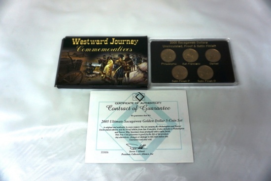 2005 Ultimate Sacagawea Golden Dollar 5 Coin Set.