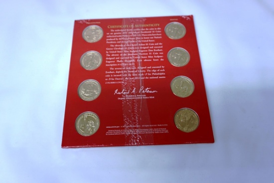 Set of 8 2012 Uncirculated Presidential $1 Coins.