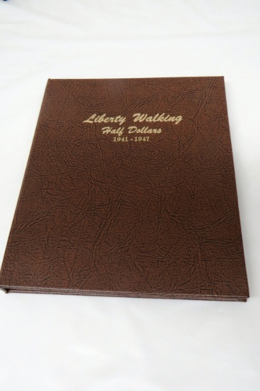 Set of Liberty Walking Half Dollars in Presentation Booklet 1941-1947, Cert