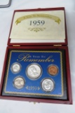 1959 Proof Set with Wood Display Case.