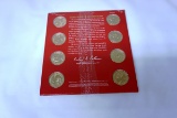 Set of 8 2012 Uncirculated Presidential $1 Coins.