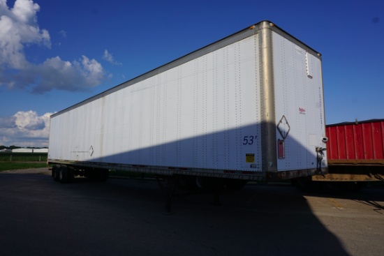 1997 Wabash 53'x102" Tandem Axle Aluminum Van Storage Trailer, VIN# 1JJV532U2VL384708, 68,000lb. GVW