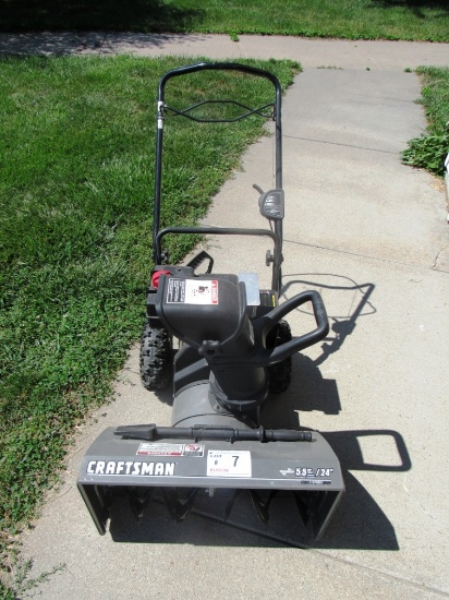 Sears Craftsman Walk-Behind Self Propelled Snow Blower, Tecumseh 5.5HP Gas Engine, 3-Speed Trans, 24