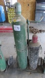 Portable Acetylene Torch Cart with Large Acetylene & Oxygen Tanks.